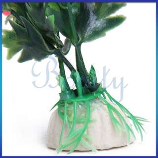 Artificial Plastic Ornament Plants for Aquarium Fish Tank Green Leaf 
