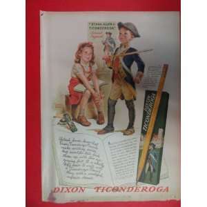 Dixon Ticonderoga pencil 1940 Print Ad (art by Frances Tipton Hunter 