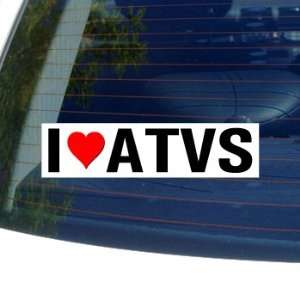  I Love Heart ATVS   Window Bumper Sticker: Automotive