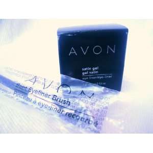    Avon Satin Gel Black Pearl Eye Liner with Bent Brush Beauty
