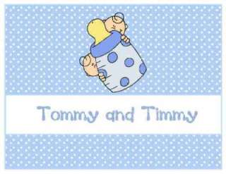 Personalized TWIN BABY BOY / GIRL Note Cards Stationery  