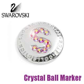 Crystal Golf Ball Marker Initial J + Hat Clip BMJ  