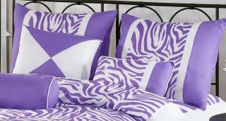  Purple Safari Zebra Soft Microfiber Comforter Set Bed in a bag Queen