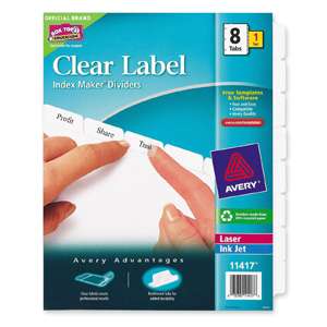   Index Maker Clear Label Divider with Tabs Easy Apply Label Sheet
