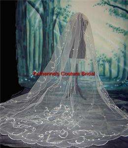 Wedding Veils White/Silver IN STOCK Cathedral Veil  