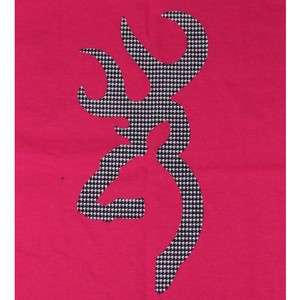 Browning Buckmark T Shirts Houndstooth Pattern Dark Pink Alabama 