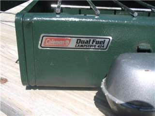 Small Coleman Dual Fuel two Burner Camp Stove Model 424  