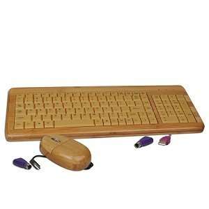  104 Key USB/PS/2 Keyboard & Optical Mouse Kit (Wood Design 