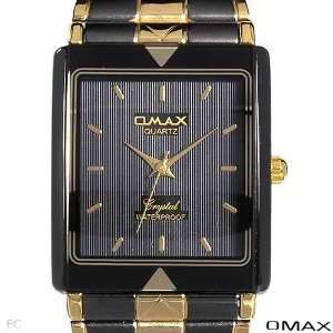   Men Watches Two Tone Gold N Black Stainless Steel Band Yellow Dial