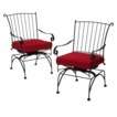   ™ Piazza 2 Piece Wrought Iron Patio Motion Dining Chair Set   Red