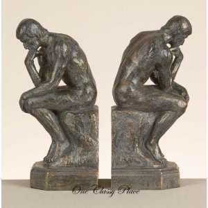    Great Thinker Bronze Greek Bookends Statues: Home & Kitchen