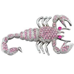  Studded Silver Tone Lobster Animal Brooches Pin Pugster Jewelry