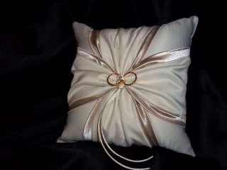 IVORY & CHAMPAGNE Accent Wedding Ring Bearer Pillow  