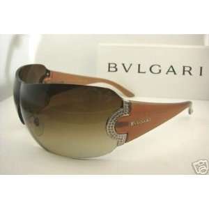  Authentic BVLGARI 653B Brown Shield Fade Sunglasses 945/13 