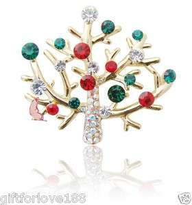   New Fashion Jewelry Womens Colorful Christmas Tree Pin Brooch  