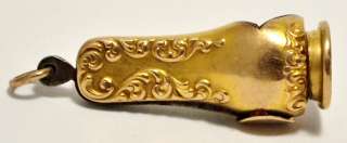 Vintage 1800s Ornate 14K Gold Cigar Cutter Watch Fob  