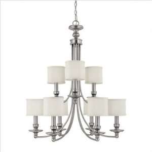   Light Chandelier with Fabric Shade in Matte Nickel