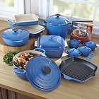 NEW BLUE Le Creuset 20 PC BLUE Cookware Set Enameled 
