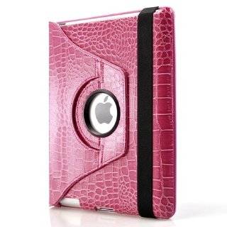 360 Degrees Rotating Stand (Pink Crocodile) Leather Smart Cover Case 