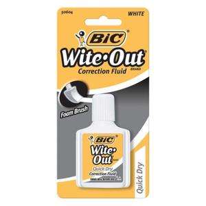 Bic White Out Quick Dry Correction Fluid   WHOLESALE LOT 6 