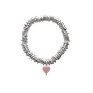  Small Long Pink Heart Charm Links Bracelet: Arts, Crafts 
