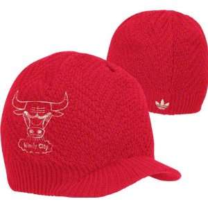  Chicago Bulls adidas Hardwood Classics Visor Knit Hat 