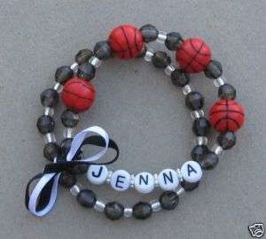 Girl Personalized Basketball Charm Bracelet  