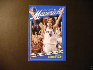 Dallas Mavericks 2004 05 NBA pocket schedule   Dirk  