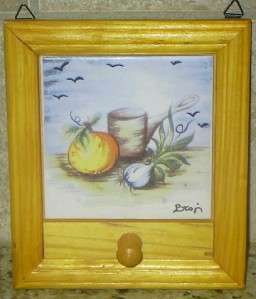 Kitchen Decor WALL PLAQUES Painted Tile SET by Btor NEW 037435995625 