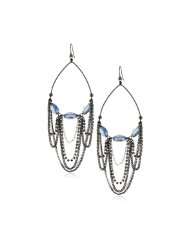   Urban Rain Blue Glass Faceted Bead Multi Chain Chandelier Earrings
