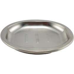 Brushed Stainless Steel 2 Piece Soap Dish   Tray 097889683820  