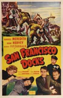SAN FRANCISCO DOCKS  Orig 27x41 movie poster  R1950   BURGESS MEREDITH 