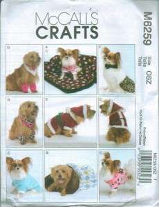 McCalls Craft Pet Dog Clothes Accessories Sewing Pattern McCalls 