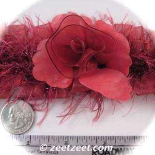 RICH RED~OUTRAGEOUS FLORAL~Organdy Flower Organza Trim  