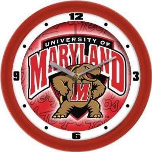 Maryland Terrapins Suntime 12 Dimension Glass Crystal Wall Clock 