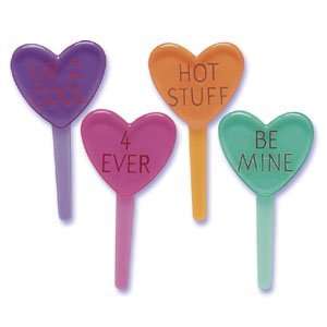   Valentines Day Cupcake Toppers / Picks / 12 pcs: Kitchen & Dining
