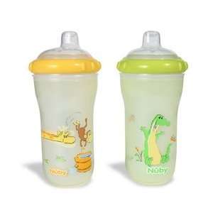    Nuby 2 Pack 9 oz. Insulated Sipper Cups   Lime Green/Yellow Baby