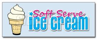 48 SOFT SERVE VANILLA ICE CREAM DECAL sticker icecream supplies 