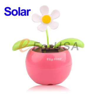 New Solar Powered Flip Flap Dancing Baby Toy Flower   Pink  