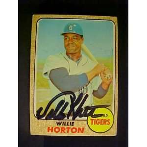  Willie Horton Detroit Tigers #360 1968 Topps Signed 