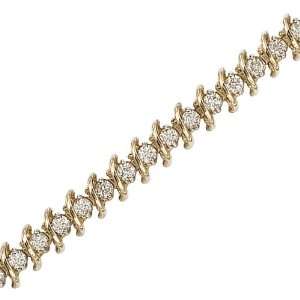   Gold 3 ct. Diamond S Link Tennis Bracelet: Katarina: Jewelry