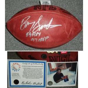 Barry Sanders Signed Wilson NFL Game Ball w/89 ROY & 97 