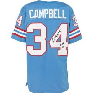 Earl Campbell Autographed Jersey  Details Sky Blue, Custom