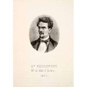  1871 Lithograph Victor Henri Rochefort Paris Commune 
