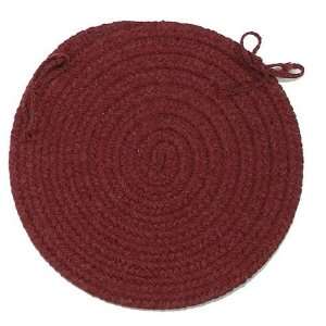  Madison Round Braided Chair Pad (Set of 4) Color: Holly Berry: Home
