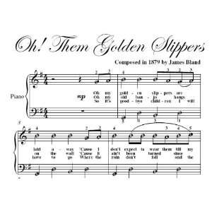    Oh Them Golden Slippers Easy Piano Sheet Music James Bland Books