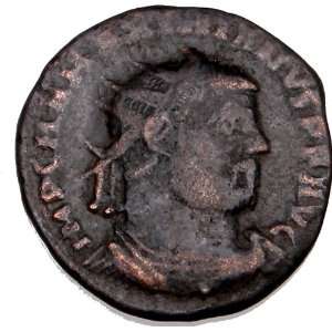  295AD Ancient Roman Coin MAXIMIAN w/ Victory Angel ZEUS 