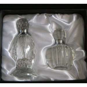 Oleg Cassini Crystal Perfume Bottle Set of 2