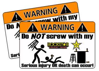 Rockstar Energy Drink Warning Sticker Decal Race MX Can  