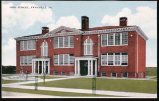 FARMVILLE VA High School Vintage Prelinen Virginia Postcard Early Old 